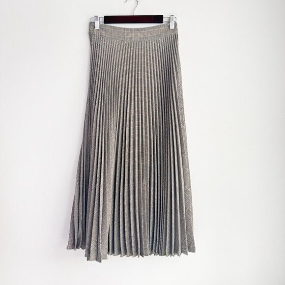 Zara Plaid Pleated Midi Skirt XS - Picture 1 of 5